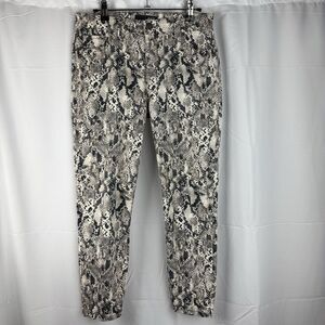 Kut from the Kloth Jeans Women's 4 Connie Skinny‎ Crop Gray Snakeskin Denim Pant